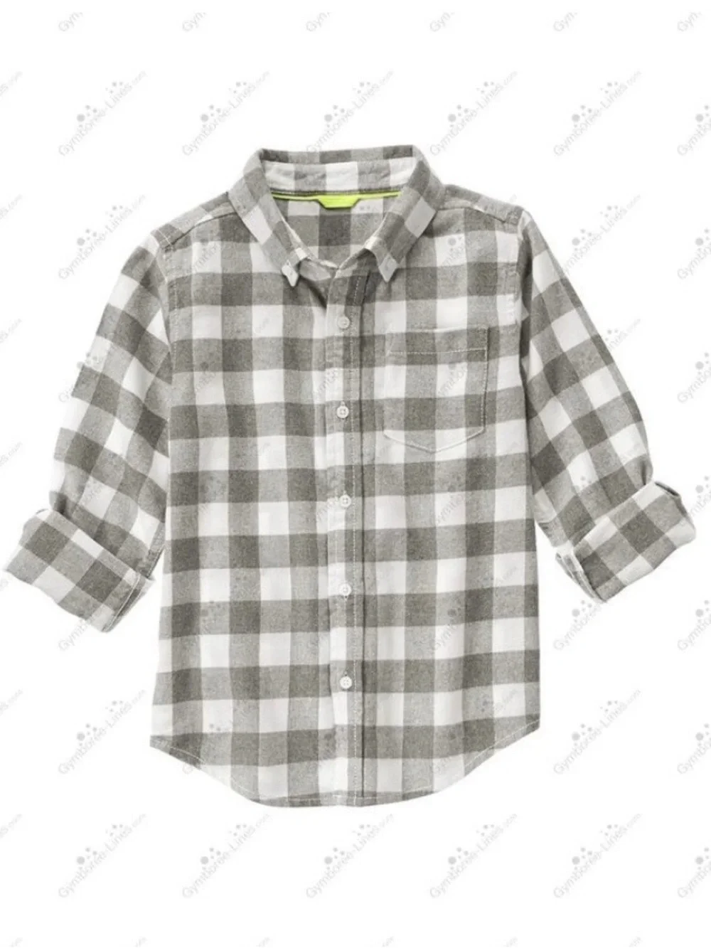 Gymboree Boys ‘Ice All-Star’ Gray and White Buffalo Check Shirt Size S (5-6)